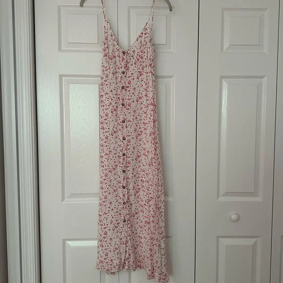 Ganni White and Red Maxi Sundress